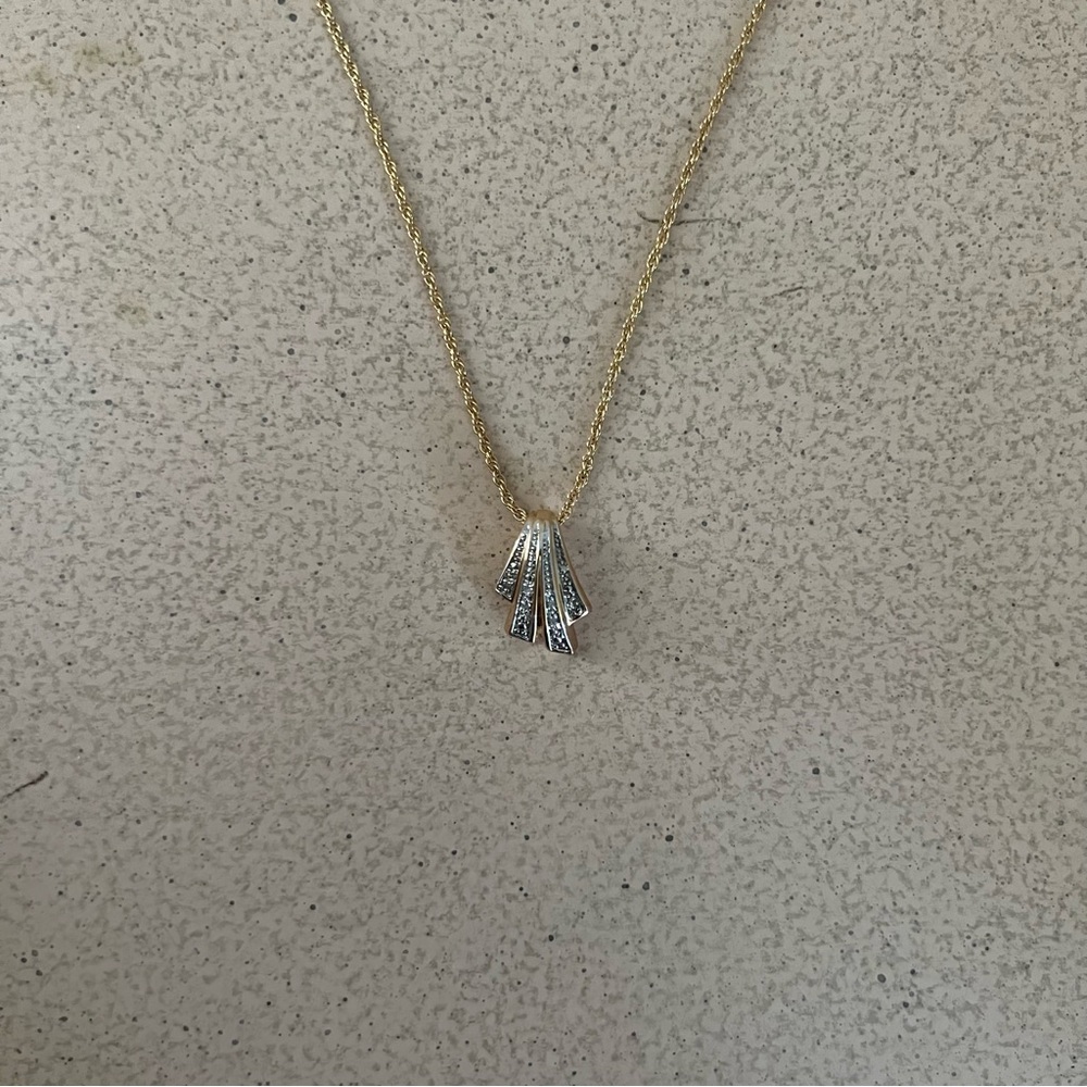 Gold necklace with crystal pendant | jewelry gift romantic